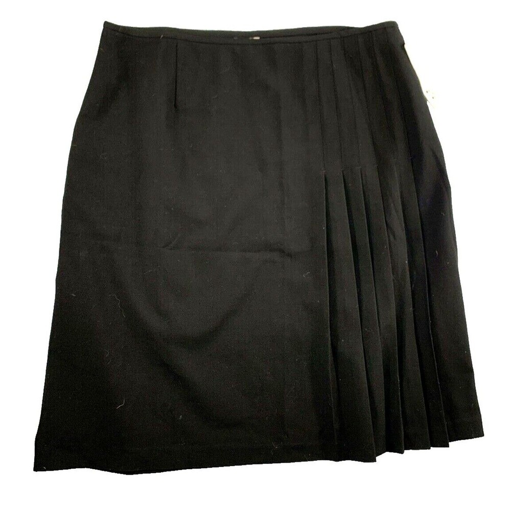 NWT Black Stretch Pleated Flowy Zip Up Skirt Classic Capsule APT 9 Women Size 16